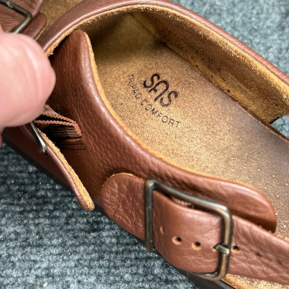SAS Relaxed Amber Sandals Women's Size 8.5 Brown Leather Buckle Strap Comfort - Picture 12 of 15